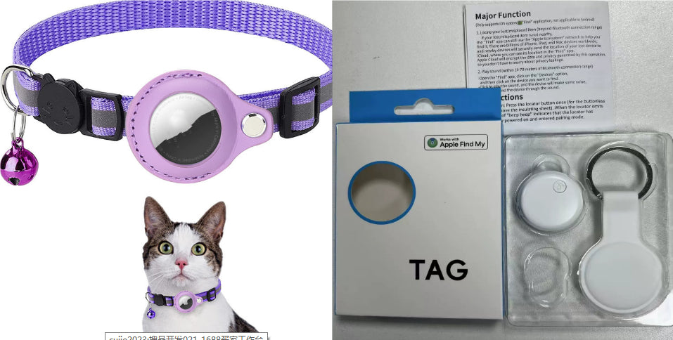 Reflective Collar Waterproof Holder Case For Airtag Air Tag Airtags Protective Cover Cat Dog Kitten Puppy Nylon Collar