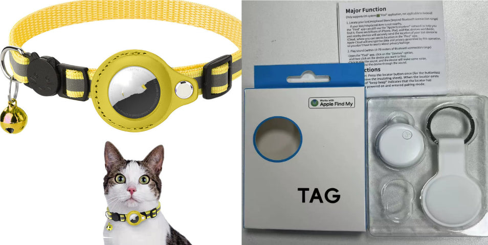 Reflective Collar Waterproof Holder Case For Airtag Air Tag Airtags Protective Cover Cat Dog Kitten Puppy Nylon Collar