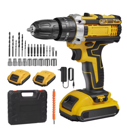 21V Battery Impact Drill Electric Screwdriver Electric Hammer Drill Mini Wireless Hand Drill Lithium-Ion Battery Power Tools