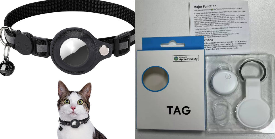 Reflective Collar Waterproof Holder Case For Airtag Air Tag Airtags Protective Cover Cat Dog Kitten Puppy Nylon Collar