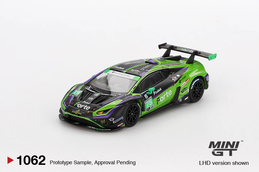 MINIGT 1:64 Lamborghini Huracán GT3 EVO2 #78 Forte Racing 2024 MAZDA RX-7 LB-Super Silhouette FD-NILES Alloy Model Collection