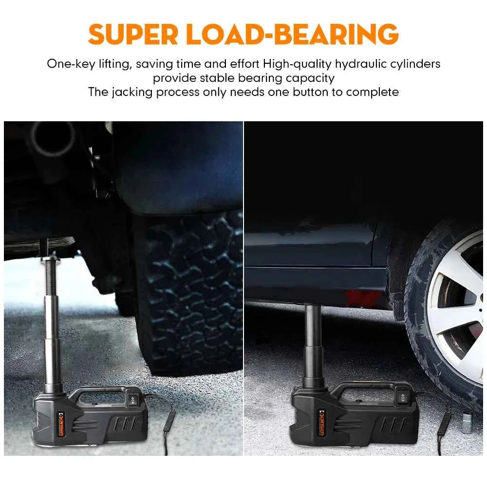 KUNFINE Electric Car Jack - 5 Ton Hydraulic Lift with 150W Power & 13A Max Current for Effortless Tire Changes