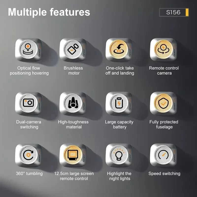 [2025 New S156 Drone] HD Dual Camera, 12.5cm/4.92-inch Screen Remote Control, Brushless Powerful Motor,Optical Flow Positioning The jack market .AU The jack market .AU Drones $ 159 14:350850#S156-Orange-3battery
