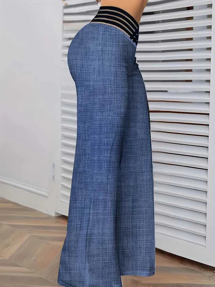 Women Wide Leg Flared Pants 2024 New Y2k Casual Crisscross Sheer Mesh Patch High Waist Trousers Elegant Streetwear Work Pants The jack market .AU The jack market .AU $ 60 14:366;5:361386