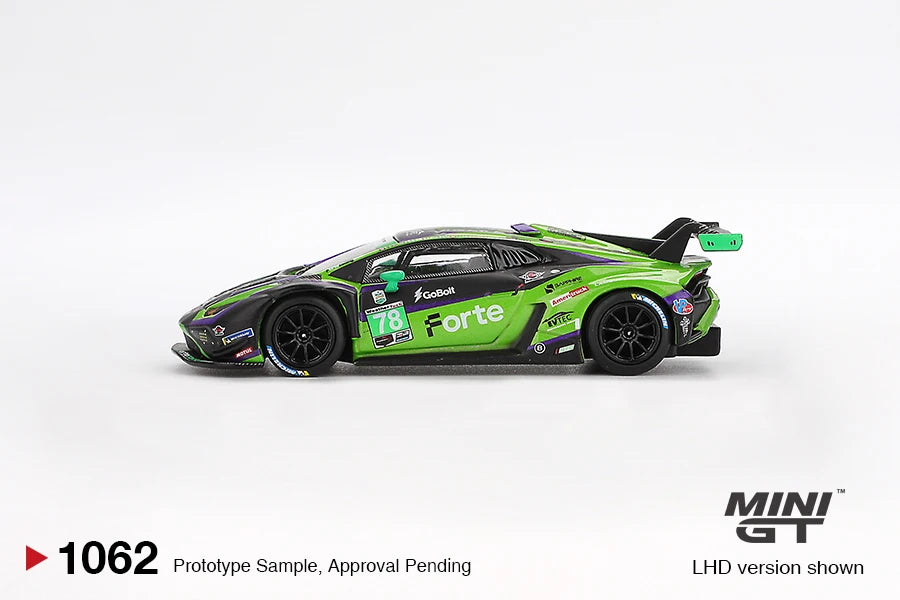 MINIGT 1:64 Lamborghini Huracán GT3 EVO2 #78 Forte Racing 2024 MAZDA RX-7 LB-Super Silhouette FD-NILES Alloy Model Collection