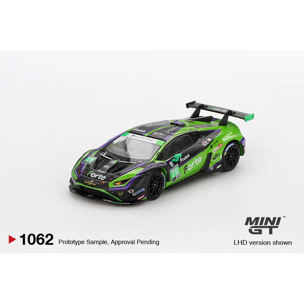 MINIGT 1:64 Lamborghini Huracán GT3 EVO2 #78 Forte Racing 2024 MAZDA RX-7 LB-Super Silhouette FD-NILES Alloy Model Collection