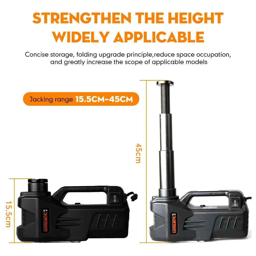KUNFINE 12V 5Ton 150 W Rated Power 13 A Max.Current Car Electric Tire Lifting Car Jacks Hydraulic Air Infatable Car Floor Jack