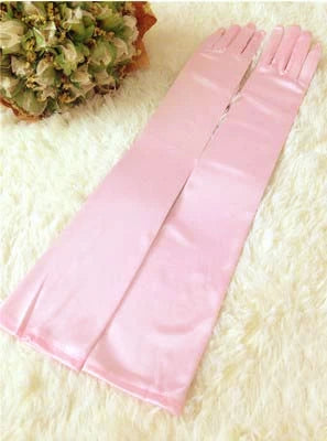 Bridal Elegance Elbow-Length Satin Gloves - Multi-Color, Stylish & Affordable Wedding Accessories