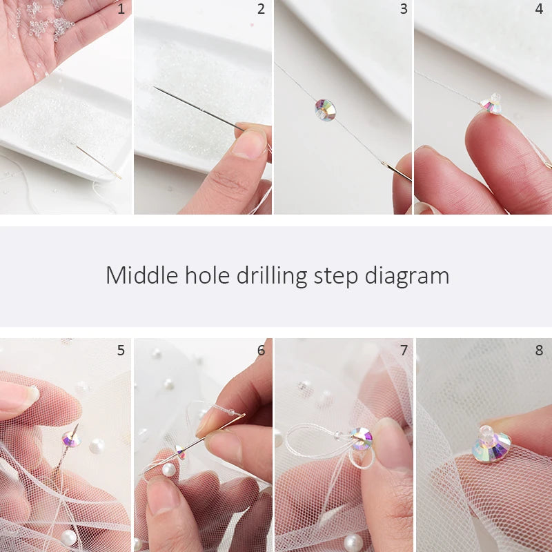 QIAO Glass Round Rhinestones for Wedding Dresses | Sparkling DIY Crystal Accents from SS12 to SS30
