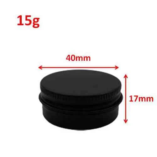 100Pcs Empty Black Aluminum Cream Jar  5g 10g 15g 30g 50g 60g 100g Pot Nail Art Lip Gloss Empty Cosmetic Metal Tins Containers