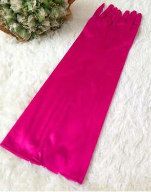 Bridal Elegance Elbow-Length Satin Gloves - Multi-Color, Stylish & Affordable Wedding Accessories