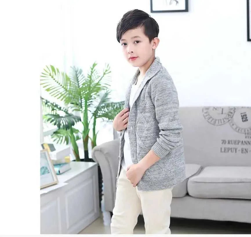 2023 new Spring Autumn Boys Sweater Solid Color Keep Warm Knitting Jacquard Weave V-neck Cardigan For Kids 2-10 Years Old The jack market .AU The jack market .AU Mum & Kids: Essential Products for Every Family $ 42 14:1254#Picture Color;200000463:200004187#2T-3T