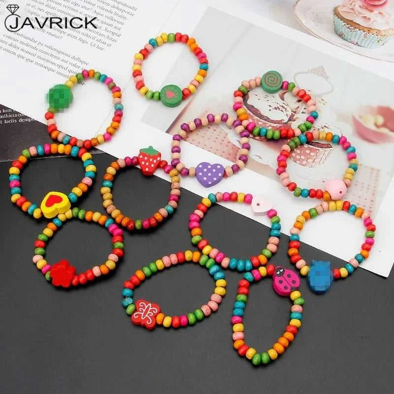 12Pcs/Set Colourful Wooden Bracelets Little Girls Bracelets Kit Kids Fashion Jewelry For Family Friends Jewerly Gifts The jack market .AU The jack market .AU Jewellery & Chains $ 53 <none>