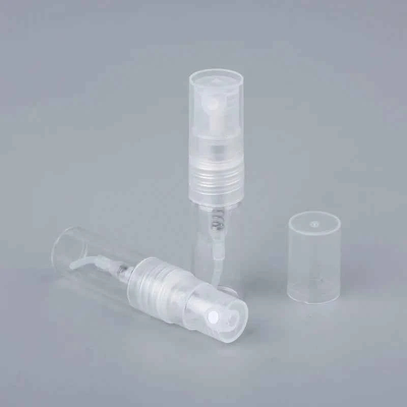 Mini Glam Perfume Bottles - 100 Pack of 1ml & 2ml Refillable Glass Atomizers for On-the-Go Fragrance