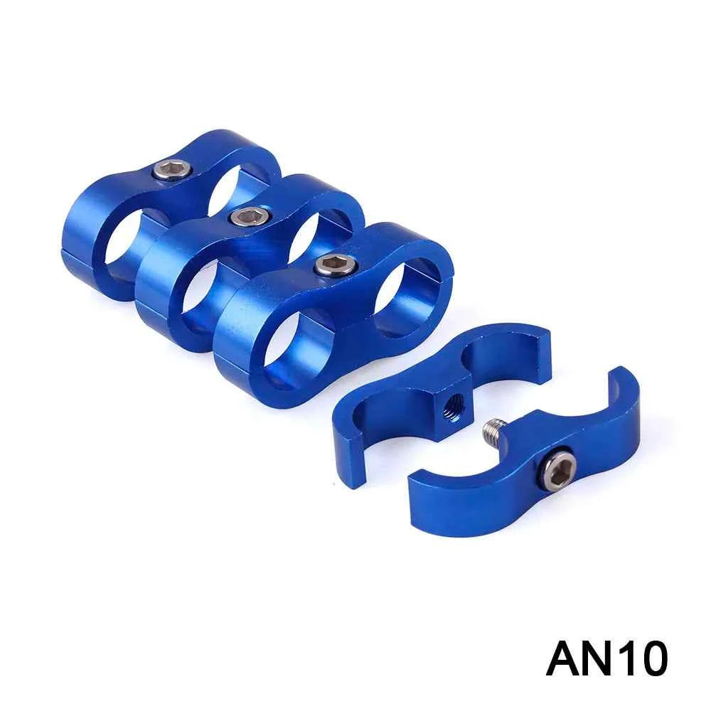 1PCS  Aluminum Billet Dual AN4 11MM/AN6 14MM/AN8 16MM/AN10 20MM Braided Hose Separator Clamp Cable Fastener RS-HR013