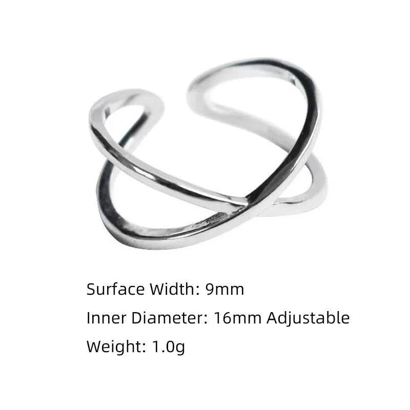 Foxanry Wholesale Silver Color Party Rings for Women Couples Minimalist Geometric Cross Handmade Ring Creative Jewelry The jack market .AU The jack market .AU Jewellery & Chains $ 50 200000369:200001539;200000783:29#Silver Color