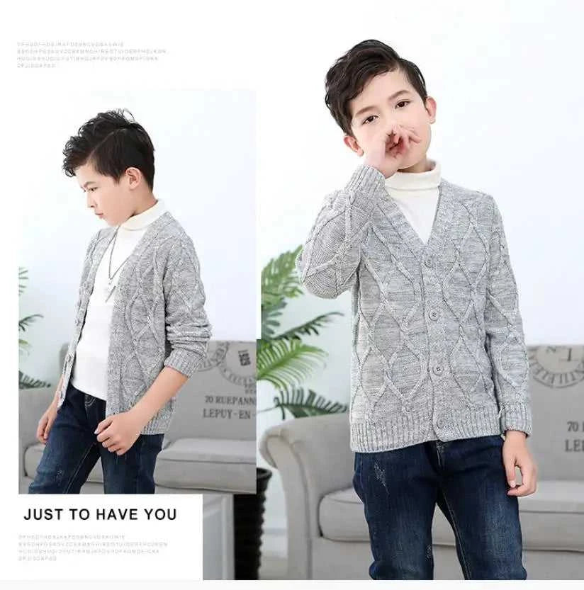 2023 new Spring Autumn Boys Sweater Solid Color Keep Warm Knitting Jacquard Weave V-neck Cardigan For Kids 2-10 Years Old The jack market .AU The jack market .AU Mum & Kids: Essential Products for Every Family $ 42 14:1254#Picture Color;200000463:200004187#2T-3T