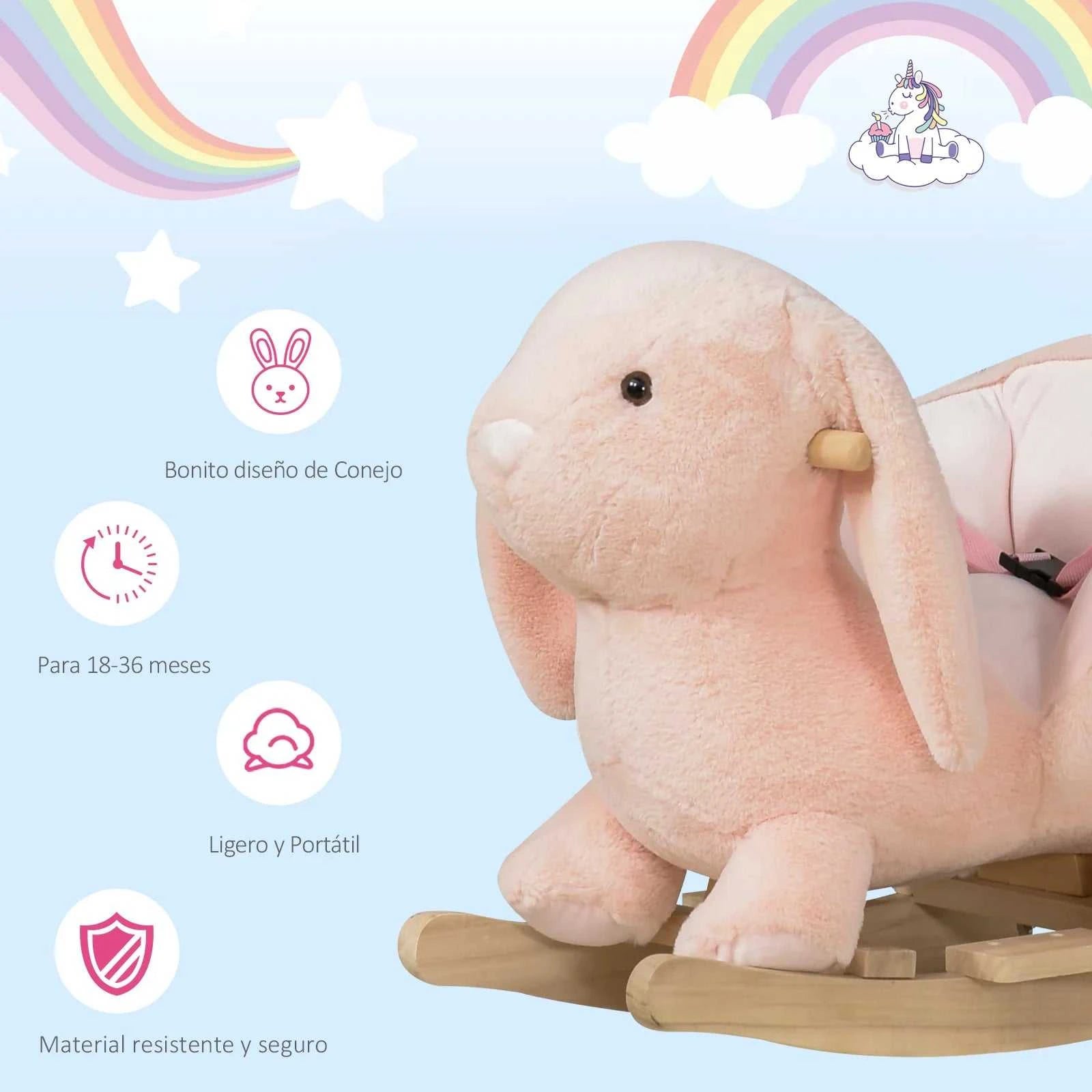 Homcom Rocking Horse Rabbit for Babies 18-36 Months with Sound and Belt The jack market .AU The jack market .AU Little Wonders $ 155 200007763:201336104