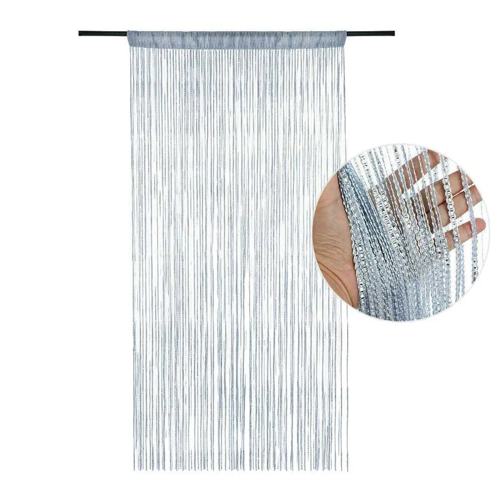 1m*2m Beaded Curtain Door Tassel String Curtain Partition Curtain Silver Tassel Silver Door Curtain Line Curtain Home Decoration The jack market .AU The jack market .AU Home $ 54 14:200003699#WH