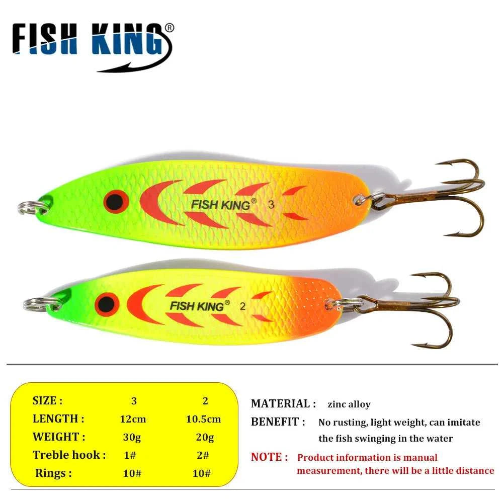 FISH KING 20-30g Metal Spoon Hard Fishing Lure Artificial Wobblers For Trolling Trout Spoon Bait Bass Pike With Treble Hook The jack market .AU The jack market .AU Fishing Gear $ 20 14:200002984#004;5:100014443#30g