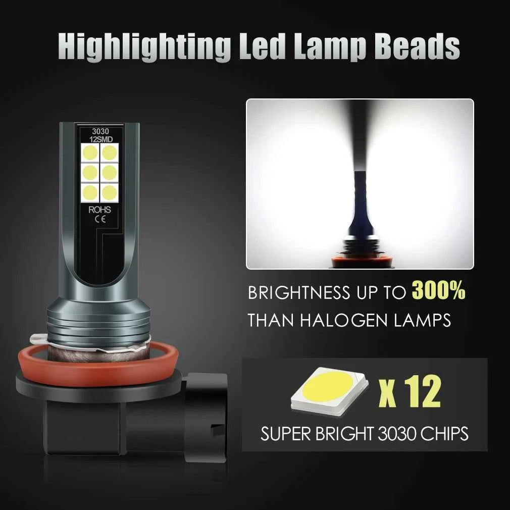 H11 H7 H8 Led 9005 HB3 9006 HB4 LED Bulbs Car Fog Lights with 3030 Chips 6000K White Auto Fog Lamp Day Running Light 12V