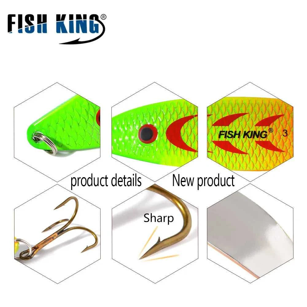 FISH KING 20-30g Metal Spoon Hard Fishing Lure Artificial Wobblers For Trolling Trout Spoon Bait Bass Pike With Treble Hook The jack market .AU The jack market .AU Fishing Gear $ 20 14:200002984#004;5:100014443#30g