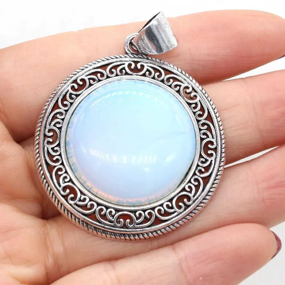 Natural Stone Abalone Shell Charms Round Lapis Lazuli Tiger Eye Pendant for Jewelry Making DIY Necklace Accessories Size 38x42mm The jack market .AU The jack market .AU Jewellery & Chains $ 52 200001033:200004862#Black Shell