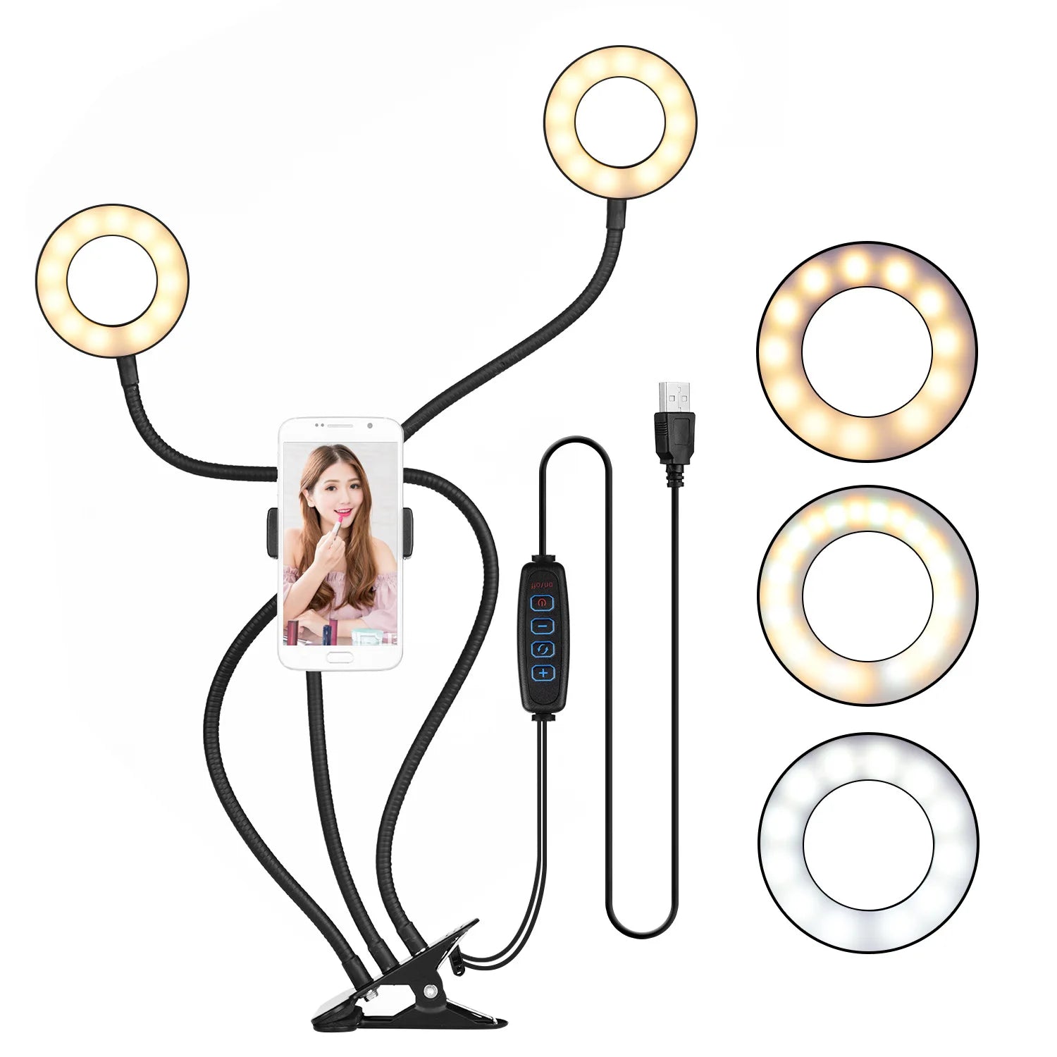 Selfie Ring Light With Long Arm Lazy Mobile Phone Holder Bracket Photography ringlight LED Light For Youtube tik tok Live Stream