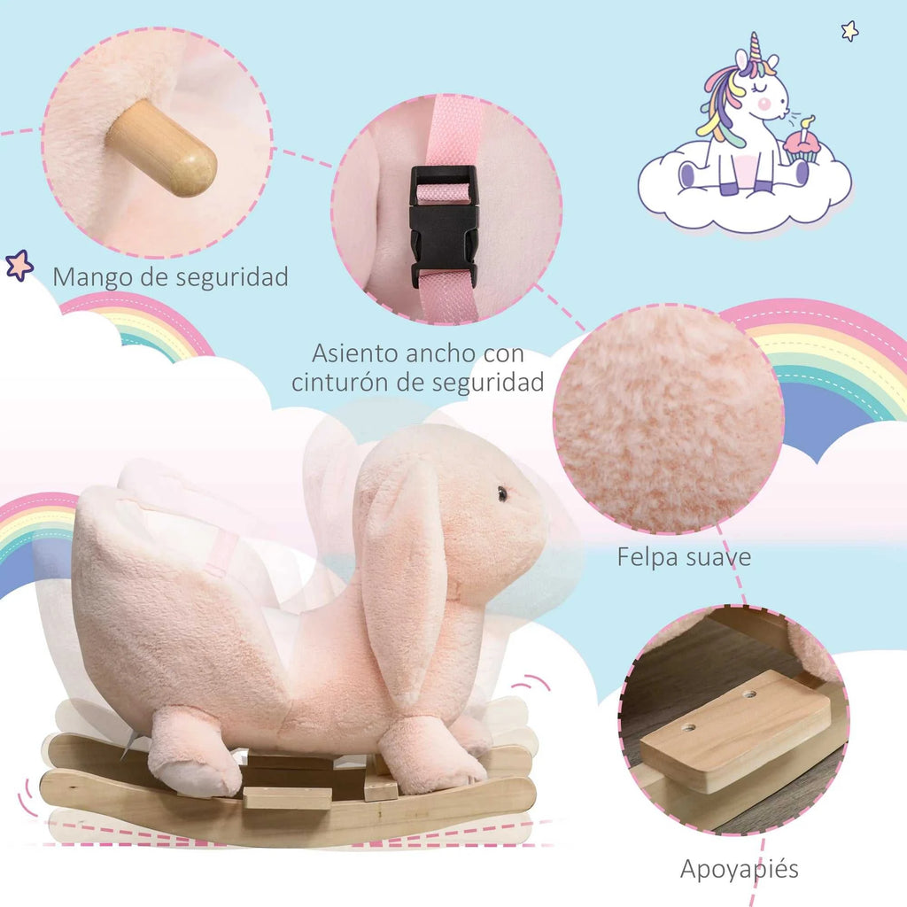 Homcom Rocking Horse Rabbit for Babies 18-36 Months with Sound and Belt The jack market .AU The jack market .AU Little Wonders $ 155 200007763:201336104