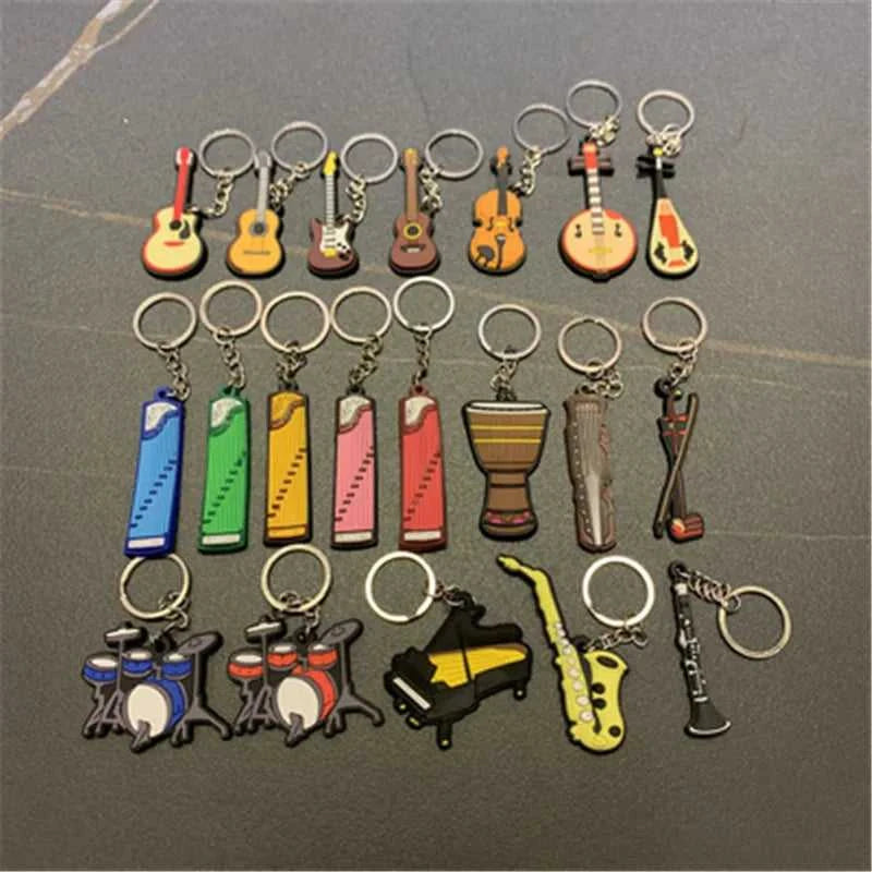 30Pcs Guitar Keychain Man Women Punk Violin Musical Instrument Silicone Pendant Keyring Holder Friends Gifts Bag Jewelry The jack market .AU The jack market .AU Jewellery & Chains $ 61 14:193#Style B