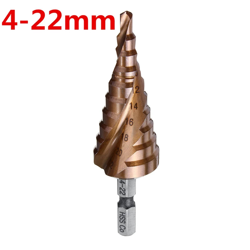 M35 5% Cobalt Step Drill Bit HSS-Co High Speed Steel Cone Hex Shank Metal Drill Bit Tool Set Hole Cutter For Stainless Steel