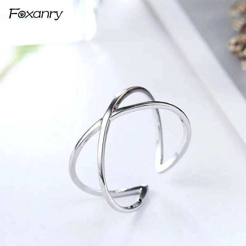 Foxanry Wholesale Silver Color Party Rings for Women Couples Minimalist Geometric Cross Handmade Ring Creative Jewelry The jack market .AU The jack market .AU Jewellery & Chains $ 50 200000369:200001539;200000783:29#Silver Color