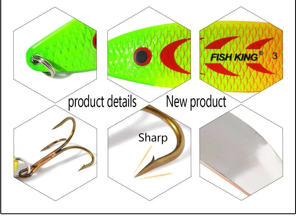 FISH KING 20-30g Metal Spoon Hard Fishing Lure Artificial Wobblers For Trolling Trout Spoon Bait Bass Pike With Treble Hook The jack market .AU The jack market .AU Fishing Gear $ 20 14:200002984#004;5:100014443#30g