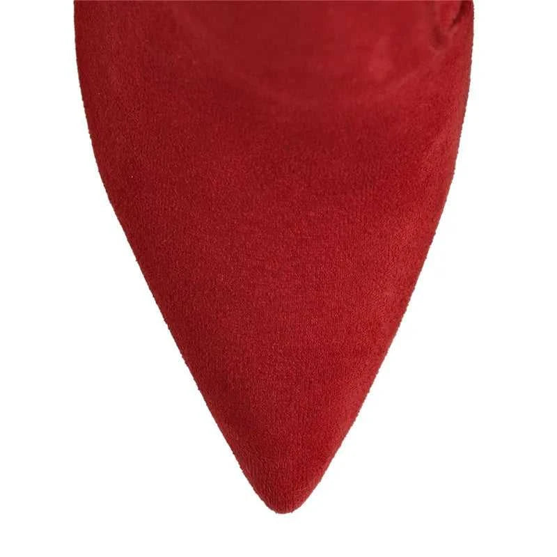 Onlymaker Women Pointed Toe Side Zip 10 CM Metal High Heel Sexy Stiletto Stretch Over The Knee Red Black Flock High Boots The jack market .AU The jack market .AU Step Up Your Style: Trendy Shoes for Every Occasion! $ 138 14:365458#CD200609C;200000124:1663