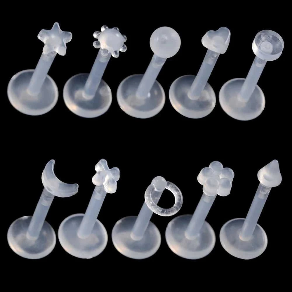 10pcs Bio Flexible PTFE Push-in Pin Labret Retainer Bead Flesh Color Earring Lip Ring Stud Fashion Body Piercing Jewelry The jack market .AU The jack market .AU Jewellery & Chains $ 47 200000783:175#1.2x8x3mm;200001033:200003763#Clear-Cone;200007763:201336100