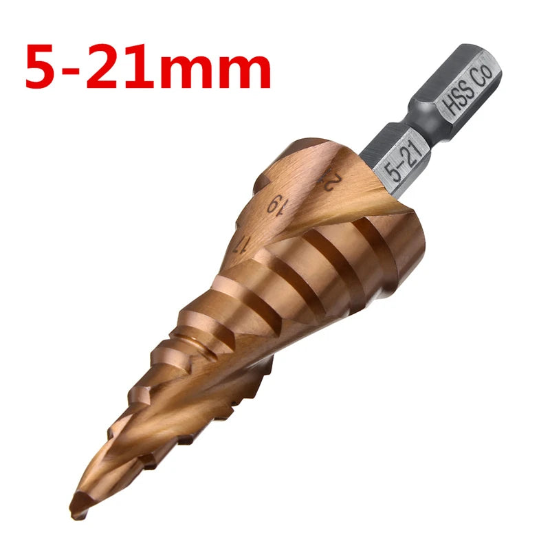 M35 5% Cobalt Step Drill Bit HSS-Co High Speed Steel Cone Hex Shank Metal Drill Bit Tool Set Hole Cutter For Stainless Steel