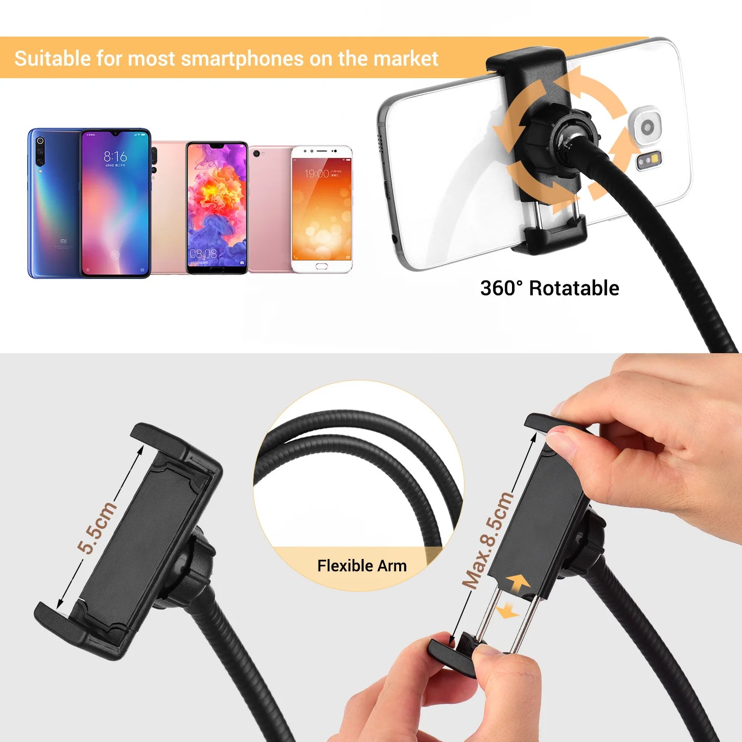 Selfie Ring Light With Long Arm Lazy Mobile Phone Holder Bracket Photography ringlight LED Light For Youtube tik tok Live Stream