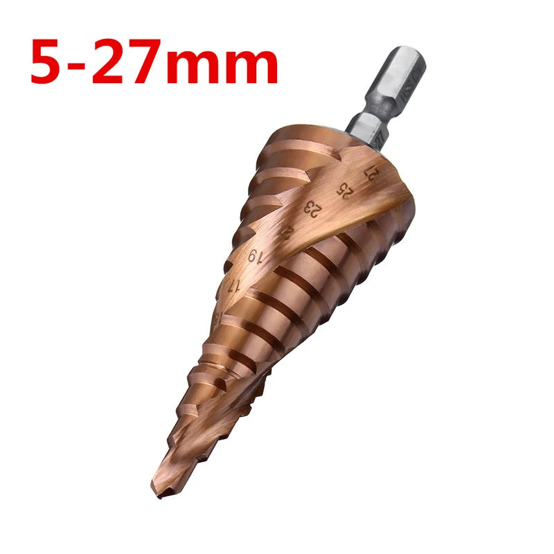 M35 5% Cobalt Step Drill Bit HSS-Co High Speed Steel Cone Hex Shank Metal Drill Bit Tool Set Hole Cutter For Stainless Steel