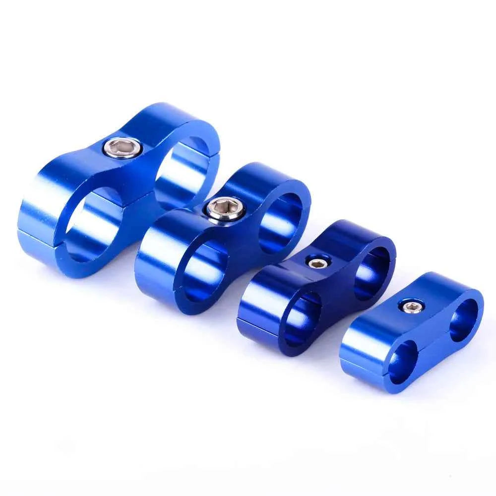 RS-HR Aluminum Billet Dual Hose Separator Clamp - Fits AN4, AN6, AN8, AN10 - Secure Your Braided Hoses with Style
