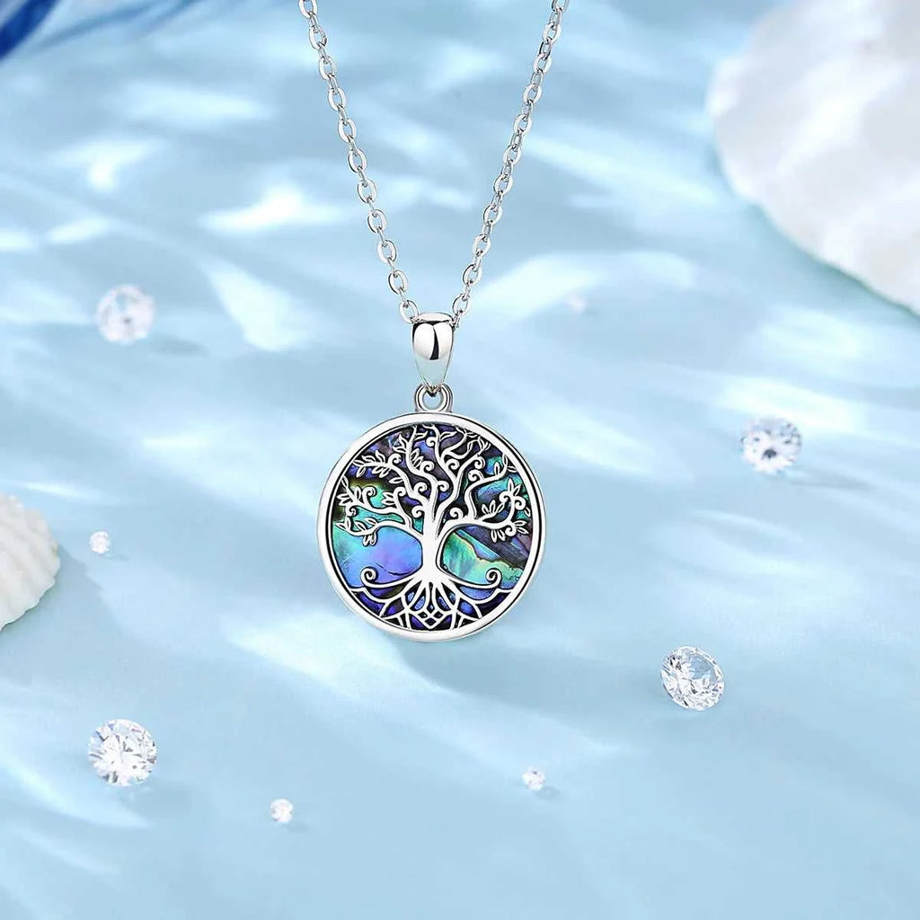EUDORA New 925 Sterling Silver Tree of Life Pendant Necklace Abalone Shell Jewelry Elegant Fashion Party Gift The jack market .AU The jack market .AU Jewellery & Chains $ 93 200000226:193#with 18 inch chain