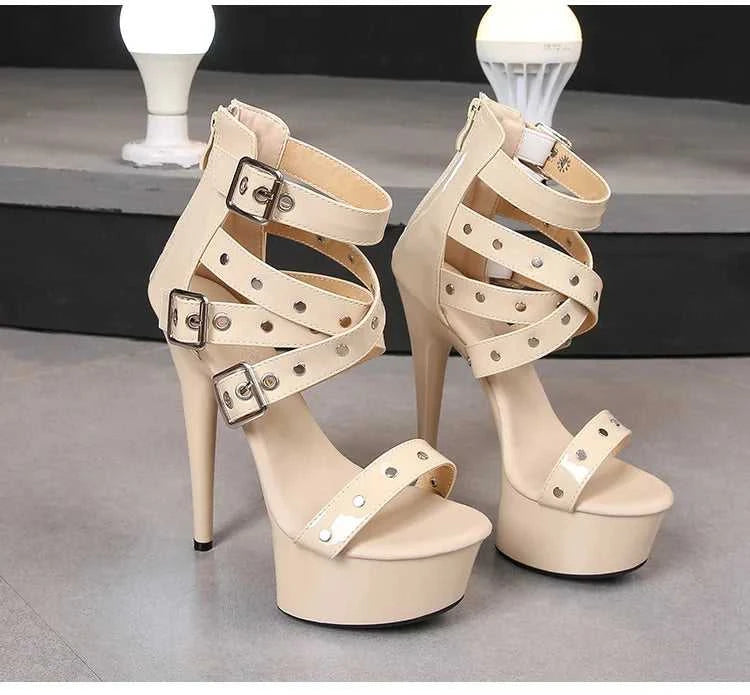 2025 Mclubgirl 8661 Series 15cm Heel 4.5cm Platform 8 Model Rivet Pull ROMAN SANDALS Quick Sell High Heels 15cm LFD The jack market .AU The jack market .AU Step Up Your Style: Trendy Shoes for Every Occasion! $ 86 14:771#15CM-Apricot;200000124:200000898