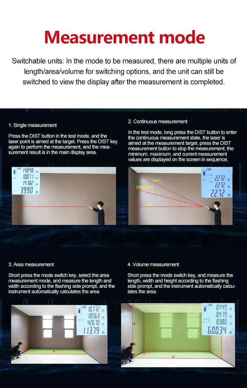 UNI-T Laser Rangefinder - Precision 70m & 150m Distance Measurement for Accurate Projects