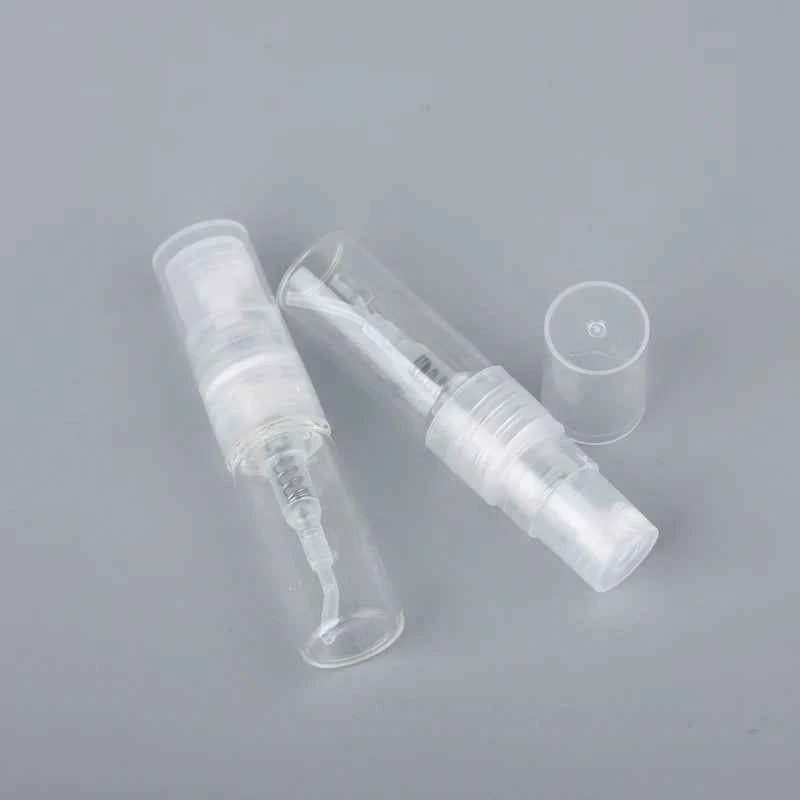 Mini Glam Perfume Bottles - 100 Pack of 1ml & 2ml Refillable Glass Atomizers for On-the-Go Fragrance