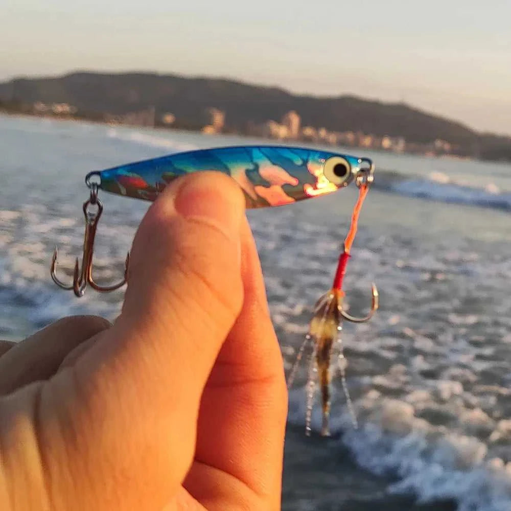 Fishing Lures Metal Jig Spinning Spoon Feather Carbon Hook Hard Artificial Bait Luminous Eye Sinking Casting Bass Tackle Pesca The jack market .AU The jack market .AU Fishing Gear $ 21 14:29#Fishing Lure A