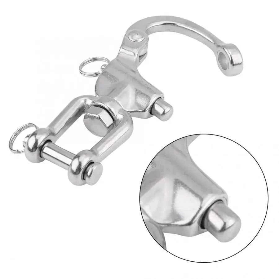 70mm/128mm 316 Stainless Steel Boat Marine Jaw Swivel Snap Shackle for Sailboat Spinnaker Halyard Accessories