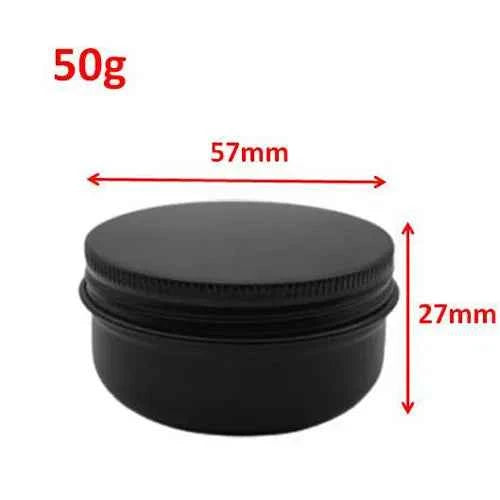 100Pcs Empty Black Aluminum Cream Jar  5g 10g 15g 30g 50g 60g 100g Pot Nail Art Lip Gloss Empty Cosmetic Metal Tins Containers