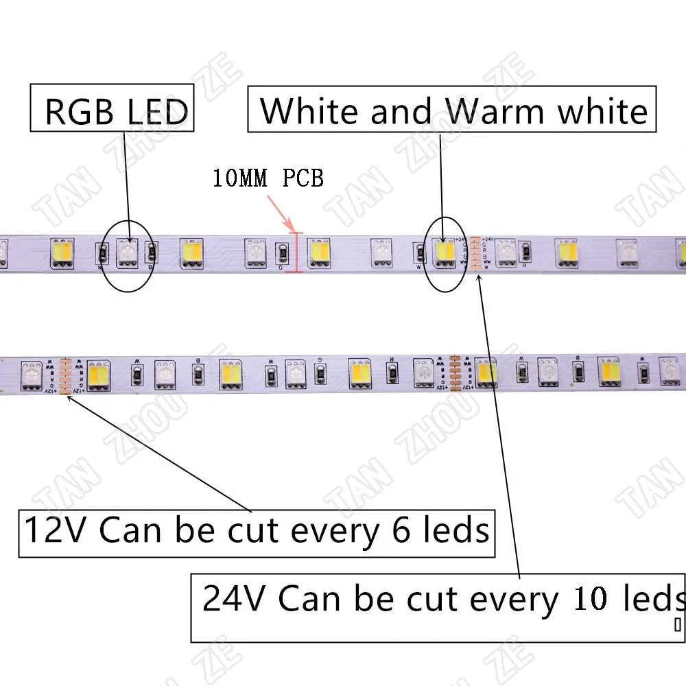 DC12V 24V 5050 LED Strip RGBW Flexible LED Light 60LED/m NW 4000K UV IP20/IP65 RGB+White/+Warm White RGBCCT Tape for decoration The jack market .AU The jack market .AU Home $ 62 136:200003940#RGBWW 5pin 10mm PCB;14:10#IP67 Tube Waterproof;249:200006306#24V