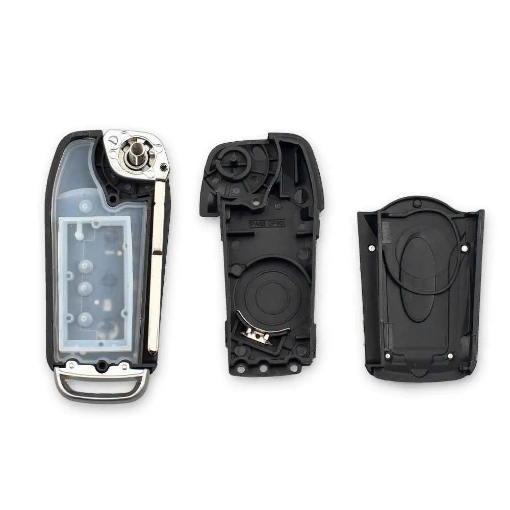 Dandkey Flip Key Fob with 433MHz 4D60/4D63 Chip for Ford Focus, Mondeo & Fiesta - Stylish 3-Button Design