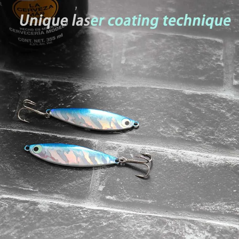 Fishing Lures Metal Jig Spinning Spoon Feather Carbon Hook Hard Artificial Bait Luminous Eye Sinking Casting Bass Tackle Pesca The jack market .AU The jack market .AU Fishing Gear $ 21 14:29#Fishing Lure A
