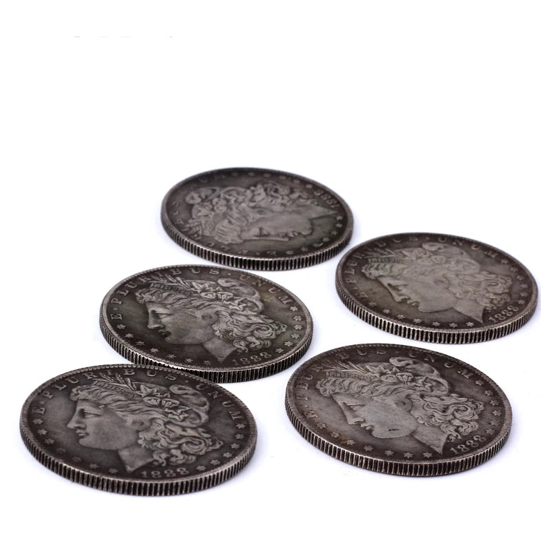 1 Pcs Steel Morgan Dollar (3.8cm Dia) Magic Tricks Can Be Sucked Props Accessorie Used Appearing/Disappearing Coin Magie